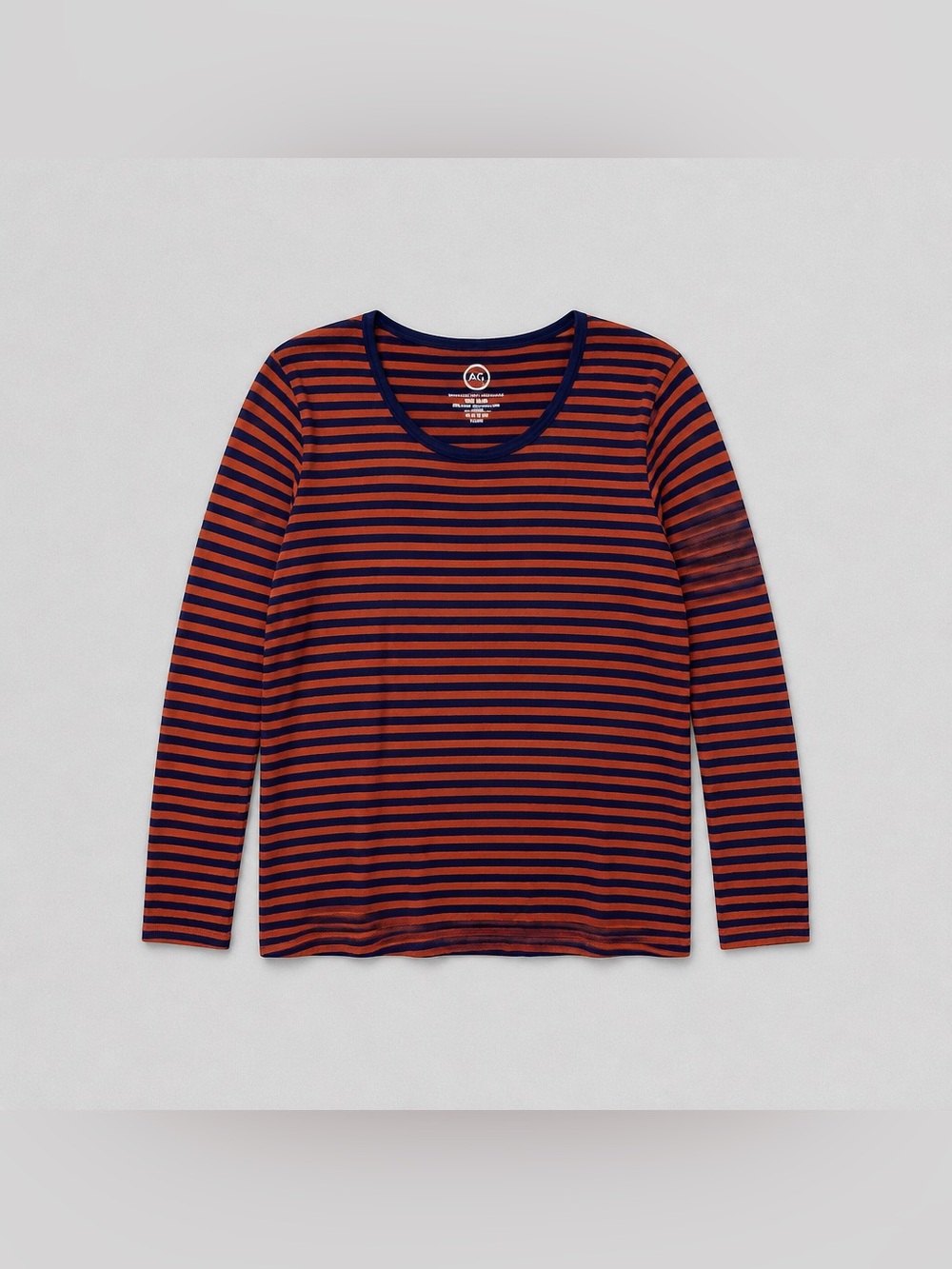 Maurice's Large 24/7 Orange and Blue Striped Tunic Rayon Spandex Blend